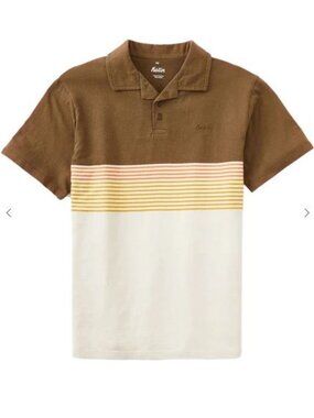 Katin Men's Brown Striped Truman Polo Size Large